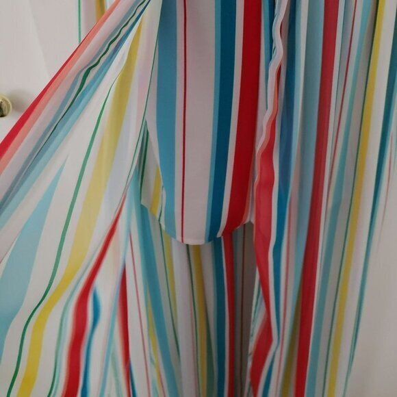 XOXO Womens Striped Dress Jumper Romper Sheer Over Shorts Maxi Size XL Pre-Owned - Picture 8 of 14